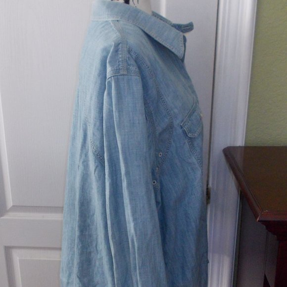 Lauren Jeans Company Denim Shirt Size 3X Plus - Picture 4 of 5